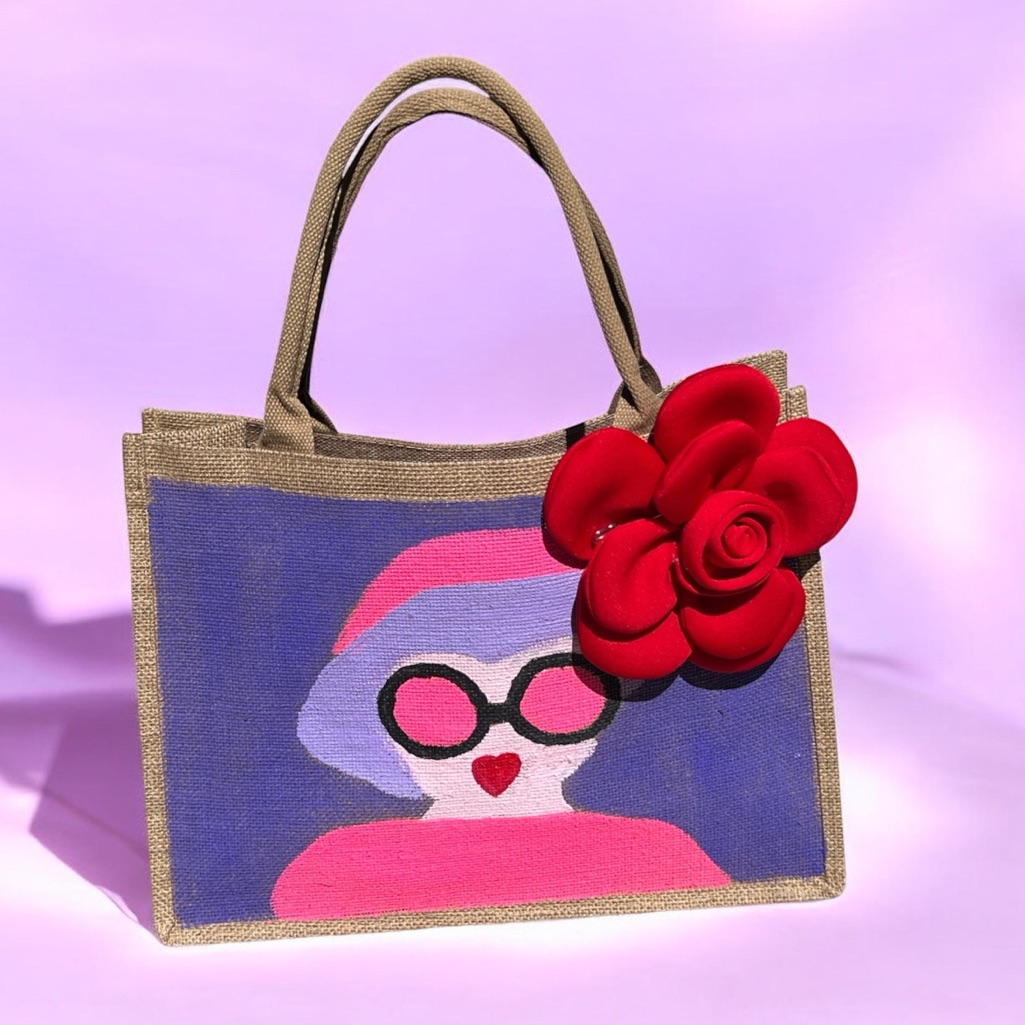 Hand Made  Hand Painted Tote Bag